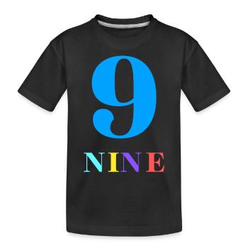Nine-9th Anniversary - Kids' Premium Organic T-Shirt - black - Front