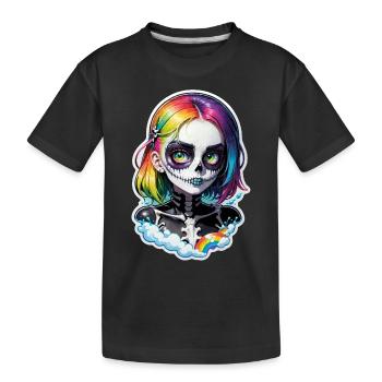 Halloween - Rock & Regenbogen - Kinder Premium Bio T-Shirt - Schwarz - Vorne