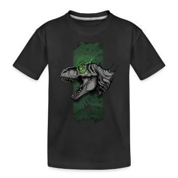 Souverain radieux : T-Rex épique aux yeux brillants - T-shirt bio Premium Enfant - noir - Devant