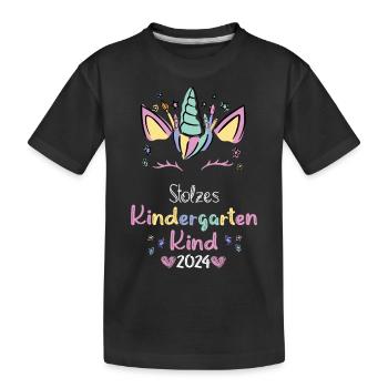 Stolzes Kindergarten Kind 2024 Kita Geschenk - Kinder Premium Bio T-Shirt - Schwarz - Vorne