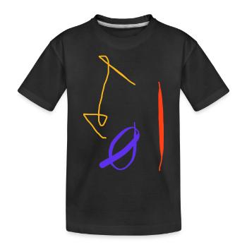 Abstraction sud-anérienne en jaune, rouge, bleu - T-shirt bio Premium Enfant - noir - Devant