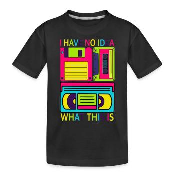 Music, Retro, Heavy Metal, Hard Rock, Punk, Vinyl, Pop - Kids' Premium Organic T-Shirt - black - Front