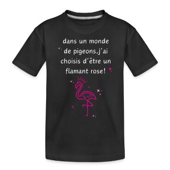 j’ai choisi d’être un flamant rose - T-shirt bio Premium Enfant - noir - Devant