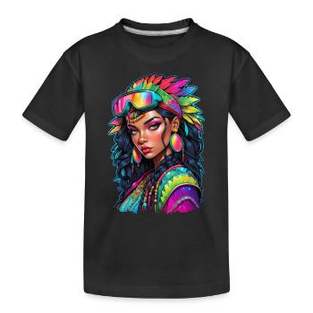 Afro Woman - Beauty - Kids' Premium Organic T-Shirt - black - Front