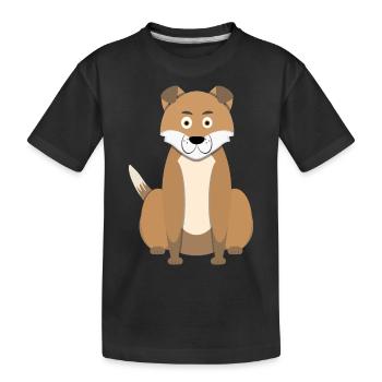 Cartoon Hund - Kinder Premium Bio T-Shirt - Schwarz - Vorne