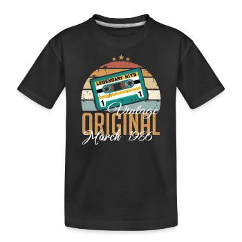 March 1986 - Birthday present - Kids' Premium Organic T-Shirt - black - Front