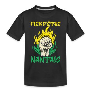 Nantes Stolz darauf, Nantes Geschenkidee zu sein - Kinder Premium Bio T-Shirt - Schwarz - Vorne
