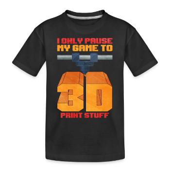 3D Printing - Kids' Premium Organic T-Shirt - black - Front