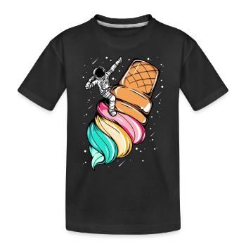 Astronaute glace space - T-shirt bio Premium Enfant - noir - Devant