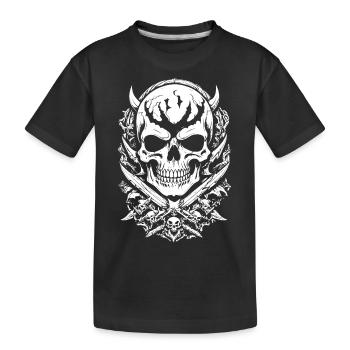 Skull - Kinder Premium Bio T-Shirt - Schwarz - Vorne