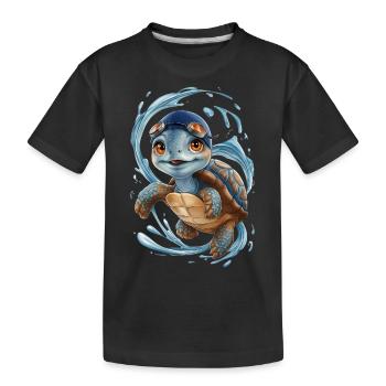 Héroïne de la natation Tortue - T-shirt bio Premium Enfant - noir - Devant