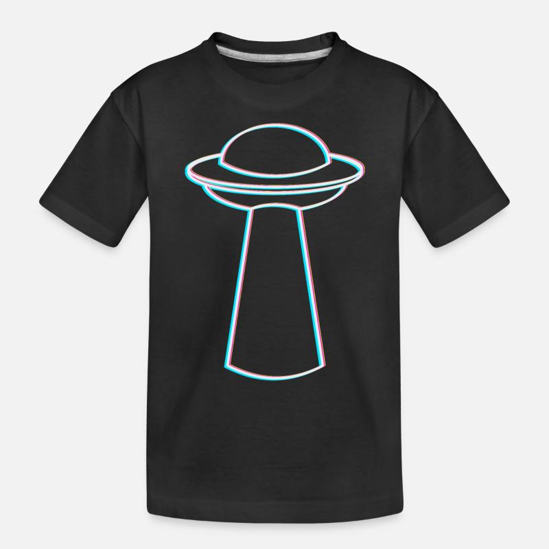 UFO Glitch – Ambiance rave et techno - T-shirt bio Premium Enfant - noir