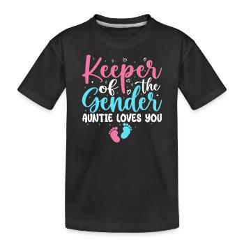 Gender Reveal Party - Keeper of the Gender Auntie - T-shirt bio Premium Enfant - noir - Devant