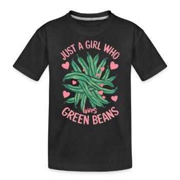 Grüne Bohnen - Kinder Premium Bio T-Shirt - Schwarz - Vorne