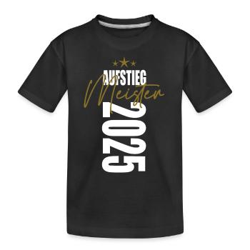 Meister 2025 Aufstiegstrikot Aufstieg 25 - Kinder Premium Bio T-Shirt - Schwarz - Vorne