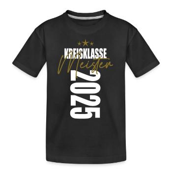 Meister Kreisklasse 2025 Aufstiegstrikot - Kinder Premium Bio T-Shirt - Schwarz - Vorne