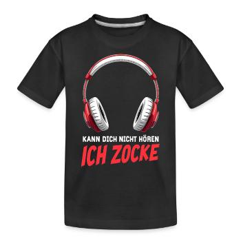 Je ne t’entends pas - Je joue - T-shirt bio Premium Enfant - noir - Devant