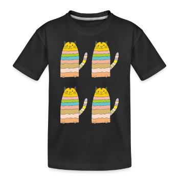 Boucles de chat quadruples - T-shirt bio Premium Enfant - noir - Devant