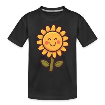 Soft comic book style sunflower flowers - Kids' Premium Organic T-Shirt - black - Front