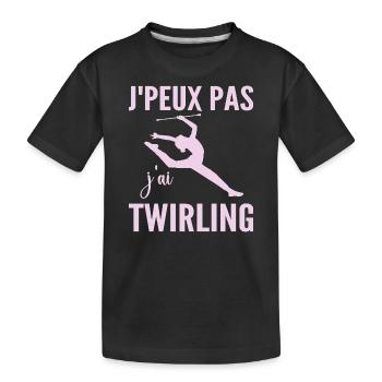 I can't I twirling humor woman twirling - Kids' Premium Organic T-Shirt - black - Front