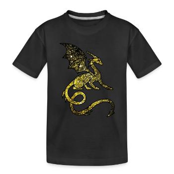 Cosmic Medieval Dragon - Kids' Premium Organic T-Shirt - black - Front
