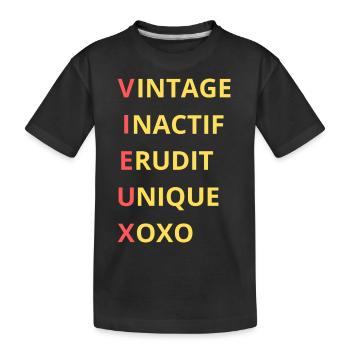 VIEUX Définition Senior Humour - T-shirt bio Premium Enfant - noir - Devant