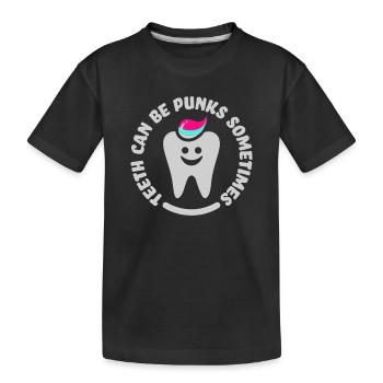 teeth punk zahn - Kids' Premium Organic T-Shirt - black - Front