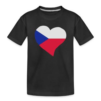 Coeur tchèque - T-shirt bio Premium Enfant - noir - Devant