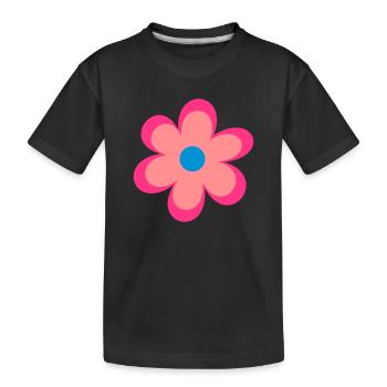 Blumen - Kinder Premium Bio T-Shirt - Schwarz - Vorne