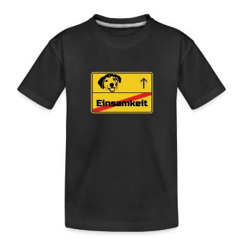 Ortsschild Hund Hunde Tier Haustier Liebe Geschenk - Kinder Premium Bio T-Shirt - Schwarz - Vorne