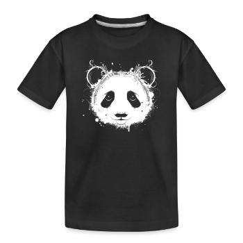 wunderschöner Panda Bär Kopf im Graffiti Stil - Kinder Premium Bio T-Shirt - Schwarz - Vorne