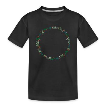Immergrüner Kranz - Kinder Premium Bio T-Shirt - Schwarz - Vorne