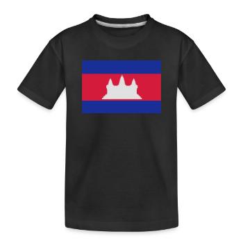 Flag of Cambodia - Kids' Premium Organic T-Shirt - black - Front