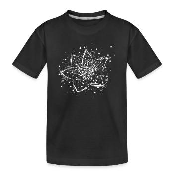 weiße Blüte - Kinder Premium Bio T-Shirt - Schwarz - Vorne