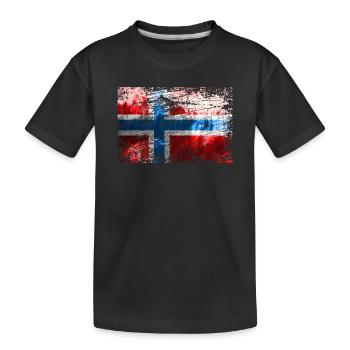 Norwegische Flagge - Kinder Premium Bio T-Shirt - Schwarz - Vorne