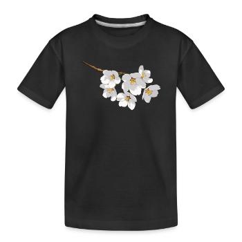 fleurs de cerisier blanc japonais - T-shirt bio Premium Enfant - noir - Devant