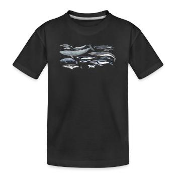 Wale Vielfalt fond transparent - Kinder Premium Bio T-Shirt - Schwarz - Vorne