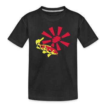 Carpe Koï sur fond éclatant - T-shirt bio Premium Enfant - noir - Devant