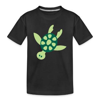 Kunterbunte Meeresschildkröte - Kinder Premium Bio T-Shirt - Schwarz - Vorne