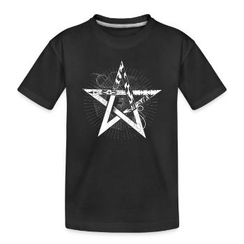 un pentagramme blanc avec des rayons - T-shirt bio Premium Enfant - noir - Devant