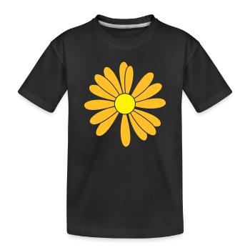 Flowers patch - Kids' Premium Organic T-Shirt - black - Front