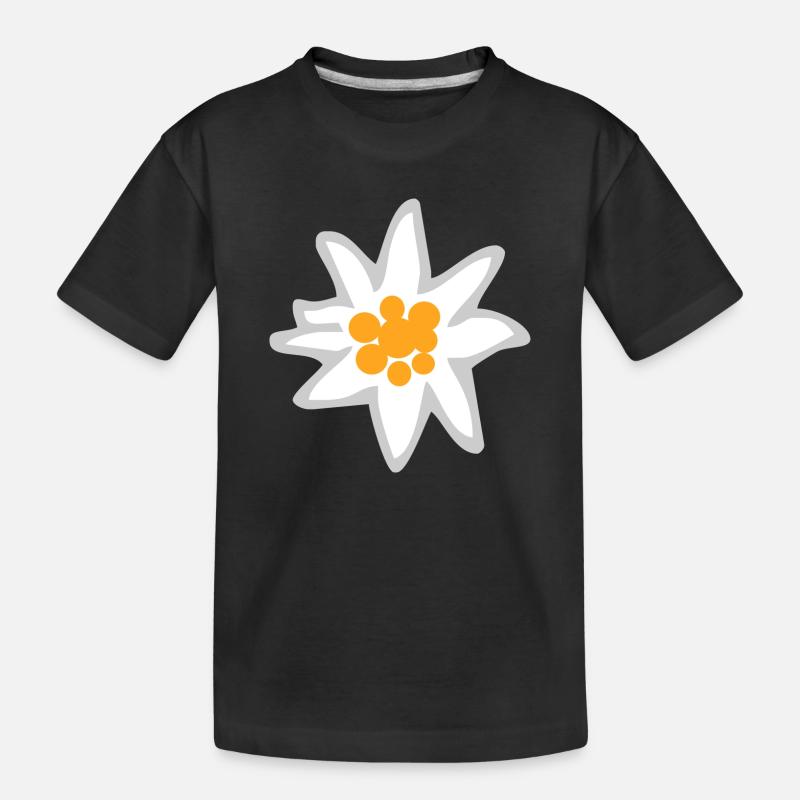 Edelweiss - Kinder Premium Bio T-Shirt - Schwarz