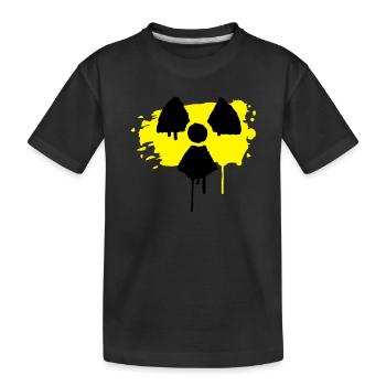 radio active sign as graffiti - Kids' Premium Organic T-Shirt - black - Front