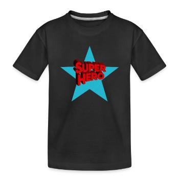 Superhero Superhelden - Kinder Premium Bio T-Shirt - Schwarz - Vorne