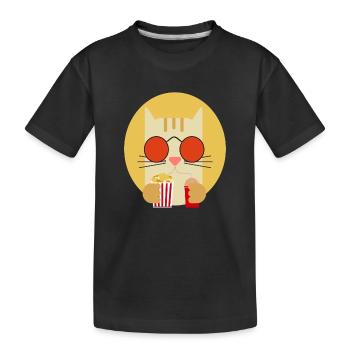 Popcorn Grignots Kino Canapé Fast Food Chips - T-shirt bio Premium Enfant - noir - Devant