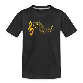 Musical notes - Kids' Premium Organic T-Shirt - black - Front