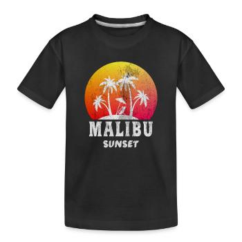 Malibu Sunset / Californie / Rétro / cadeau - T-shirt bio Premium Enfant - noir - Devant