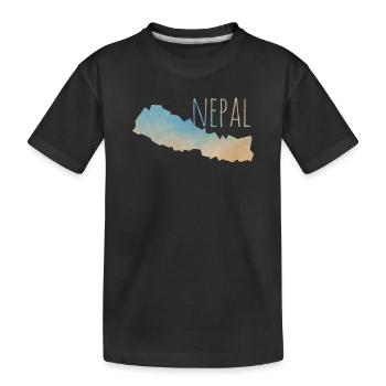Nepal - Kinder Premium Bio T-Shirt - Schwarz - Vorne