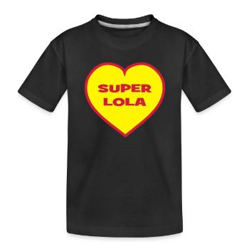 Super-Lola - Kinder Premium Bio T-Shirt - Schwarz - Vorne