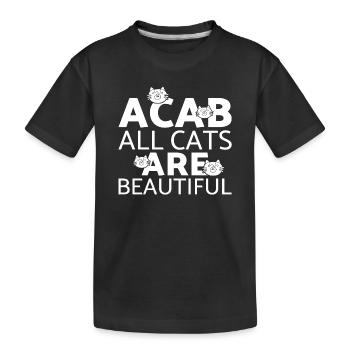 Chat chaton miaou chat domestique oeil de chat - T-shirt bio Premium Enfant - noir - Devant